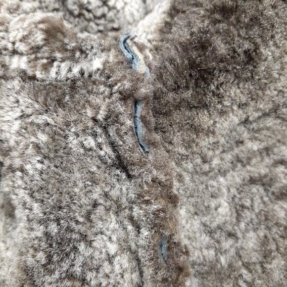 VTG Vecchio Ponte 100% Shearling Lamb Leather Coat Black Made in Italy 4T RARE - Picture 6 of 9